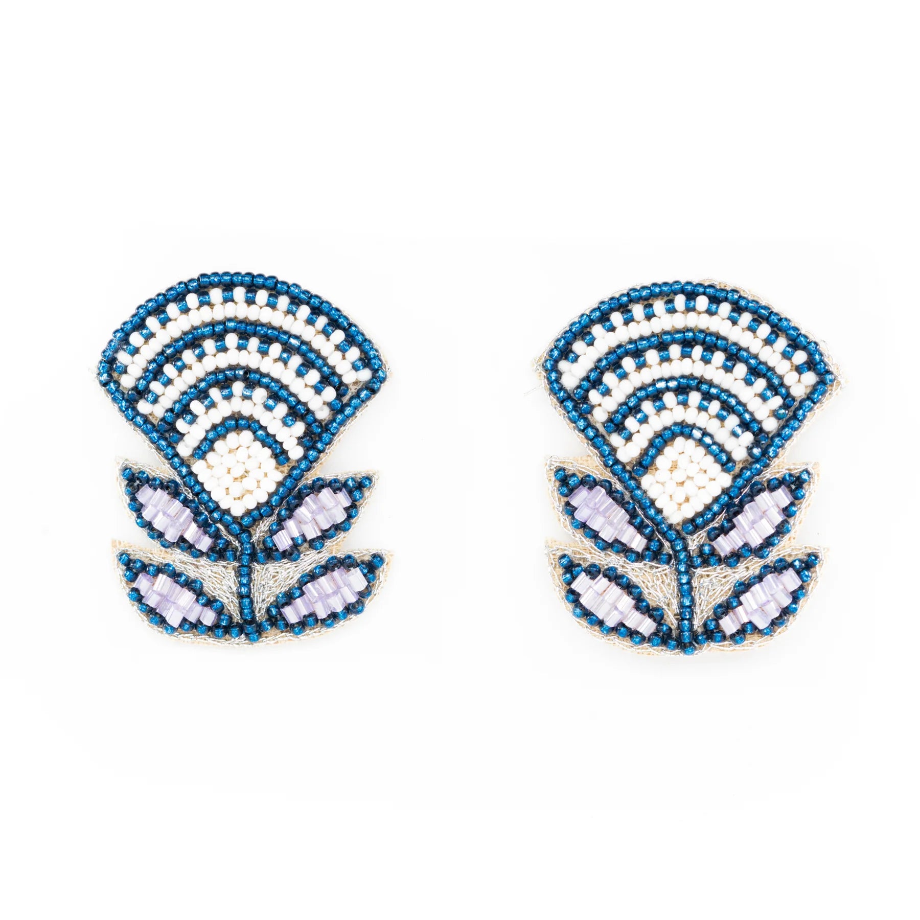 Block Print Flower Earrings
