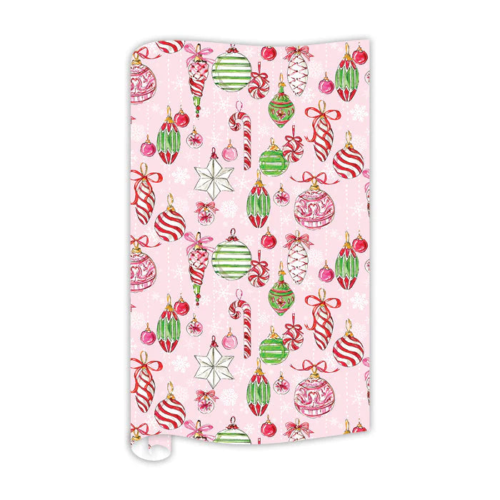Peppermint Ornaments Wrapping Paper