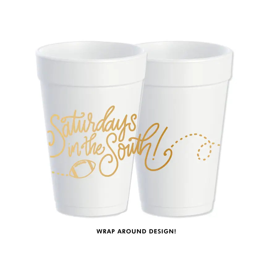 Saturdays in the South Foam Cups - Gold