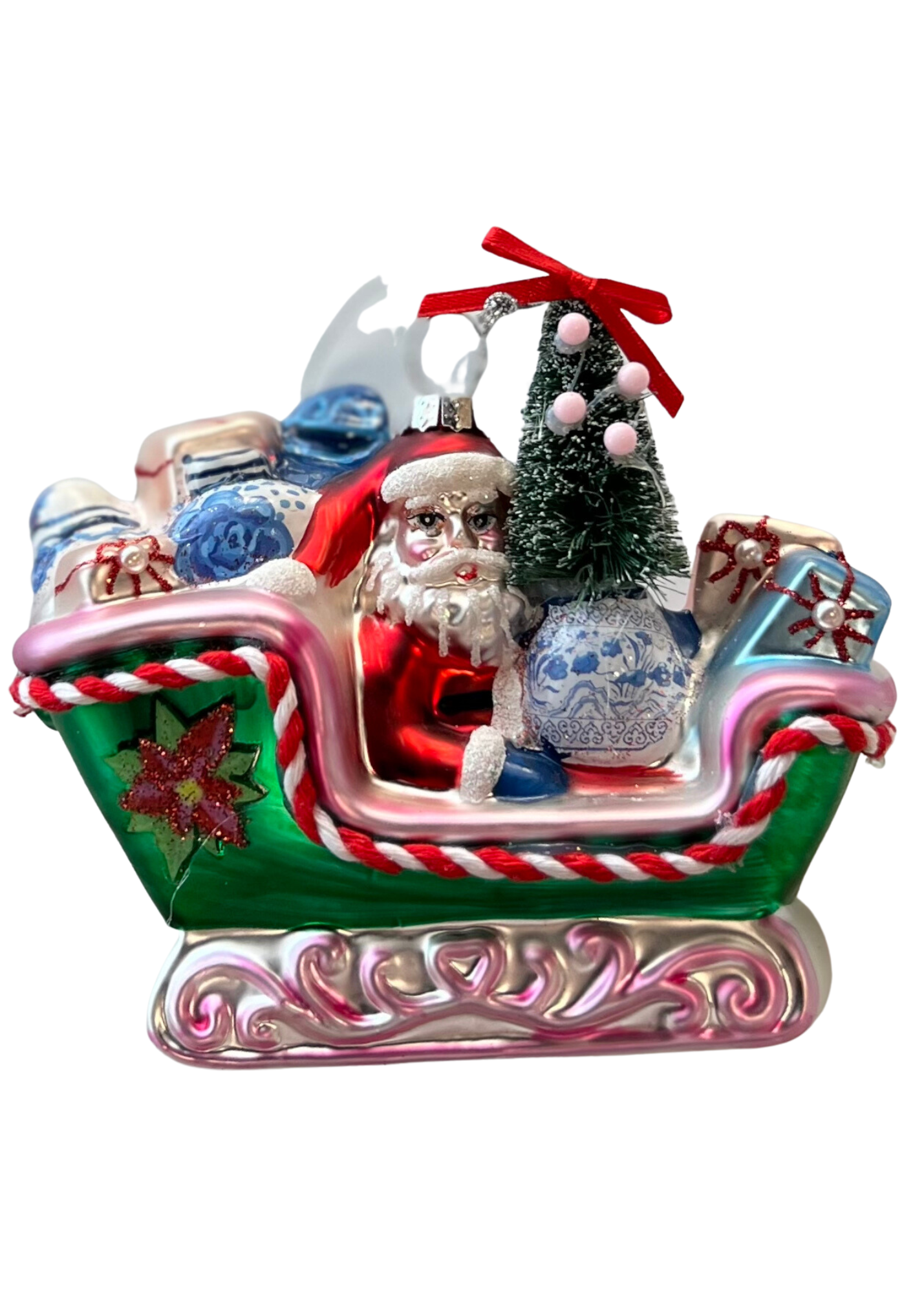 Chinoserie Santa Sleigh Ride Ornament