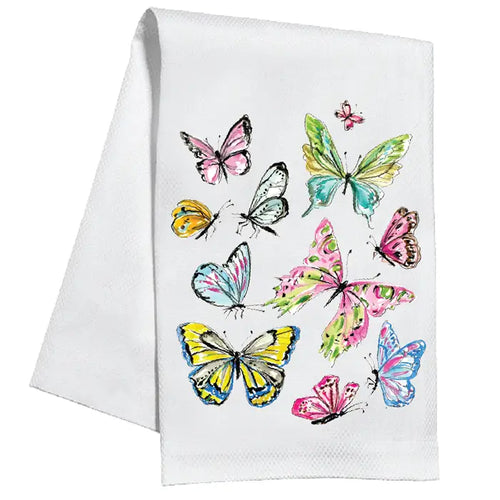 Handpainted Butterflies Kitchen Towel