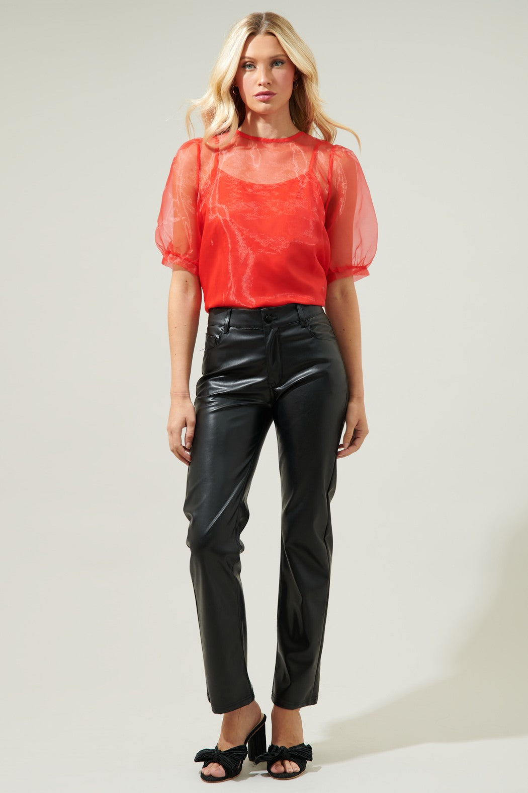 Organza Puff Top