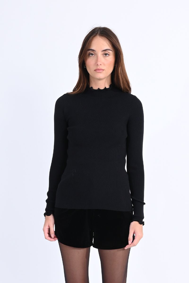 Ruffle Hem Knit Top