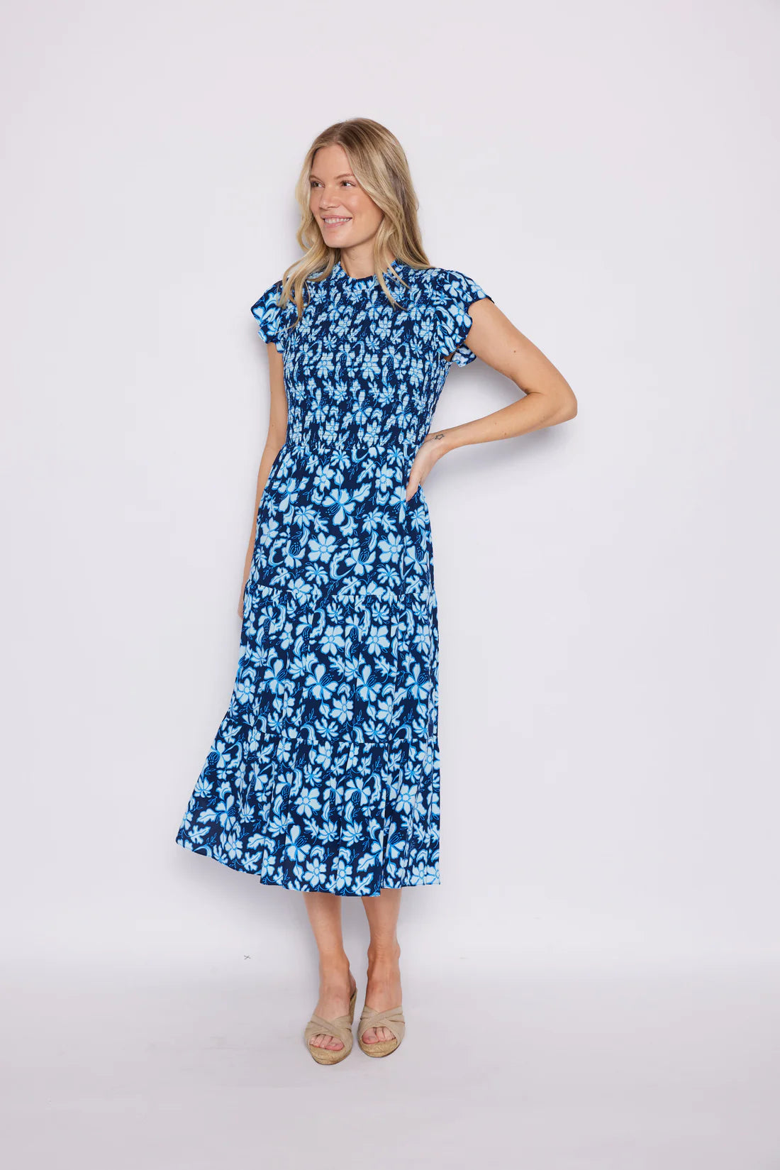 Fall Florals Midi Dress
