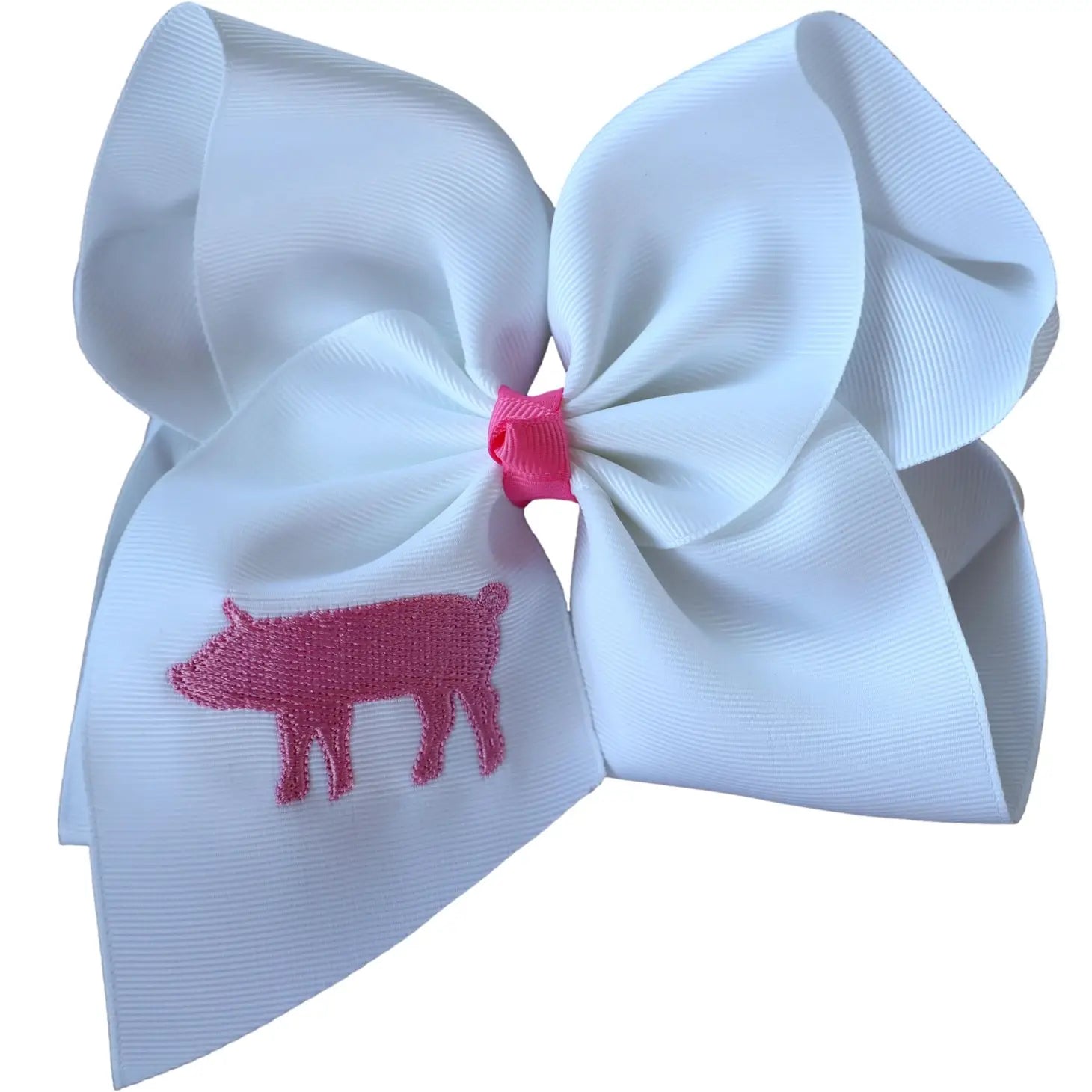 Pig Embroidered Bow