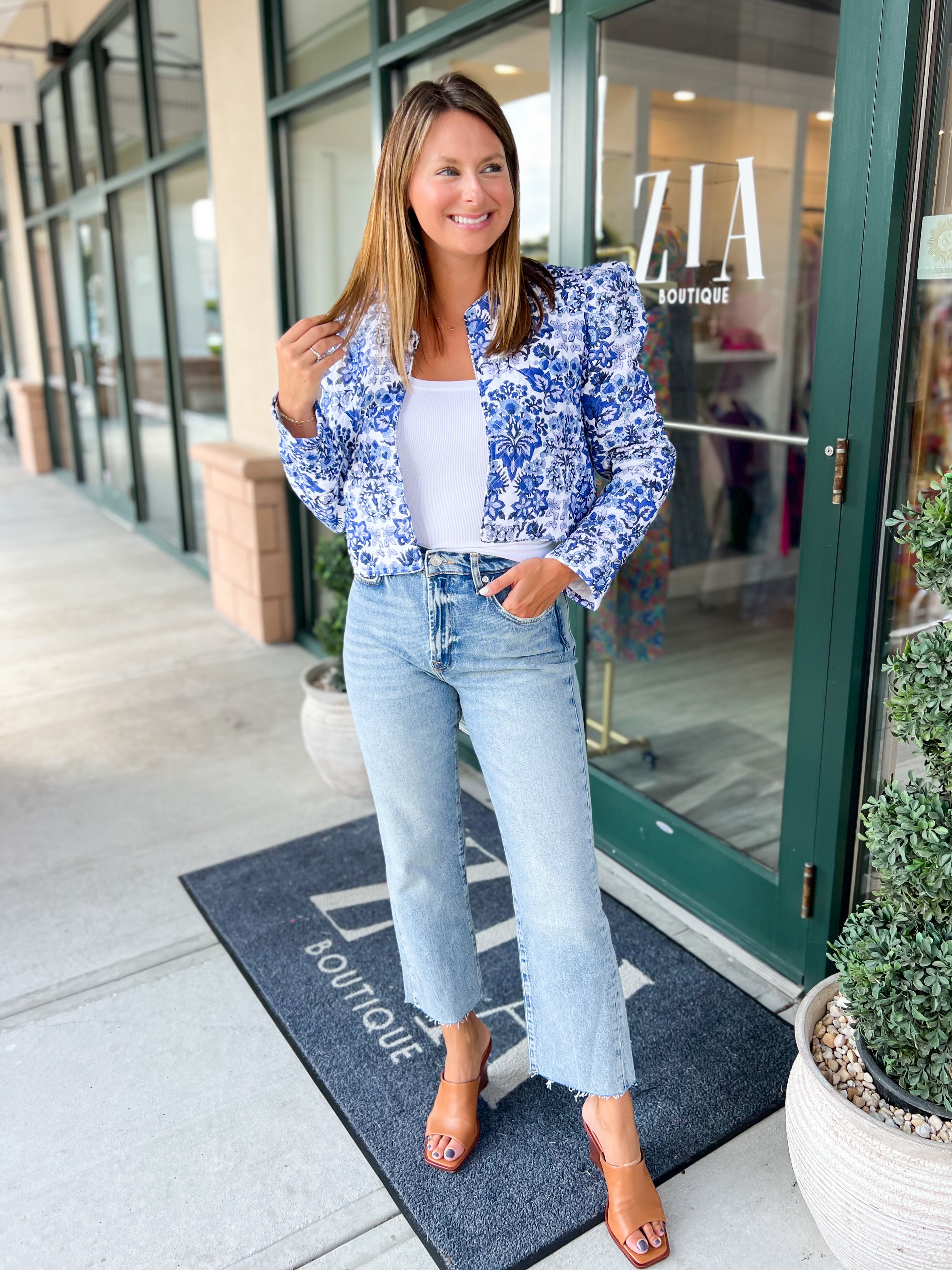 Claire Jacket in Bright Royal