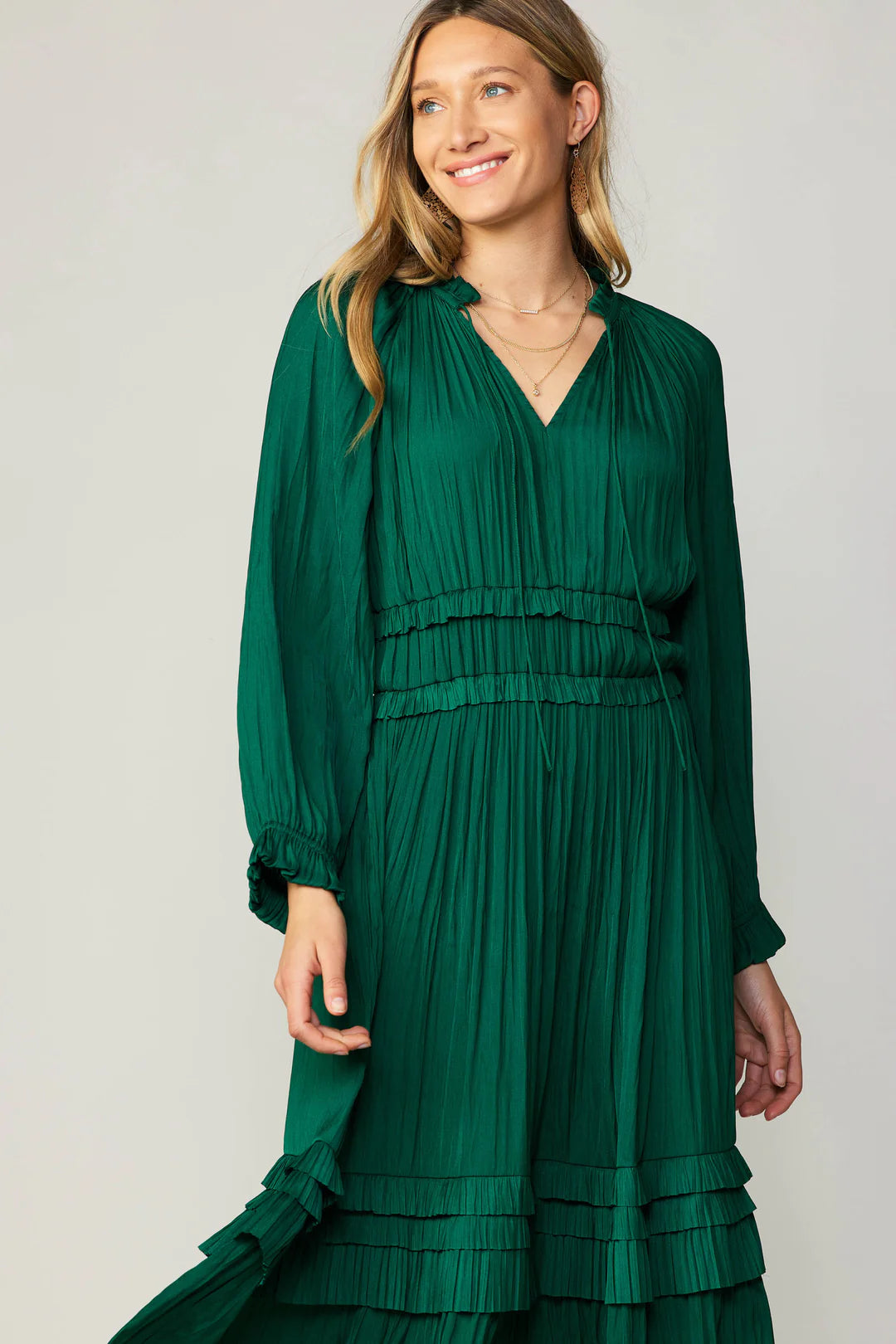 Leia Pleated Midi Dress