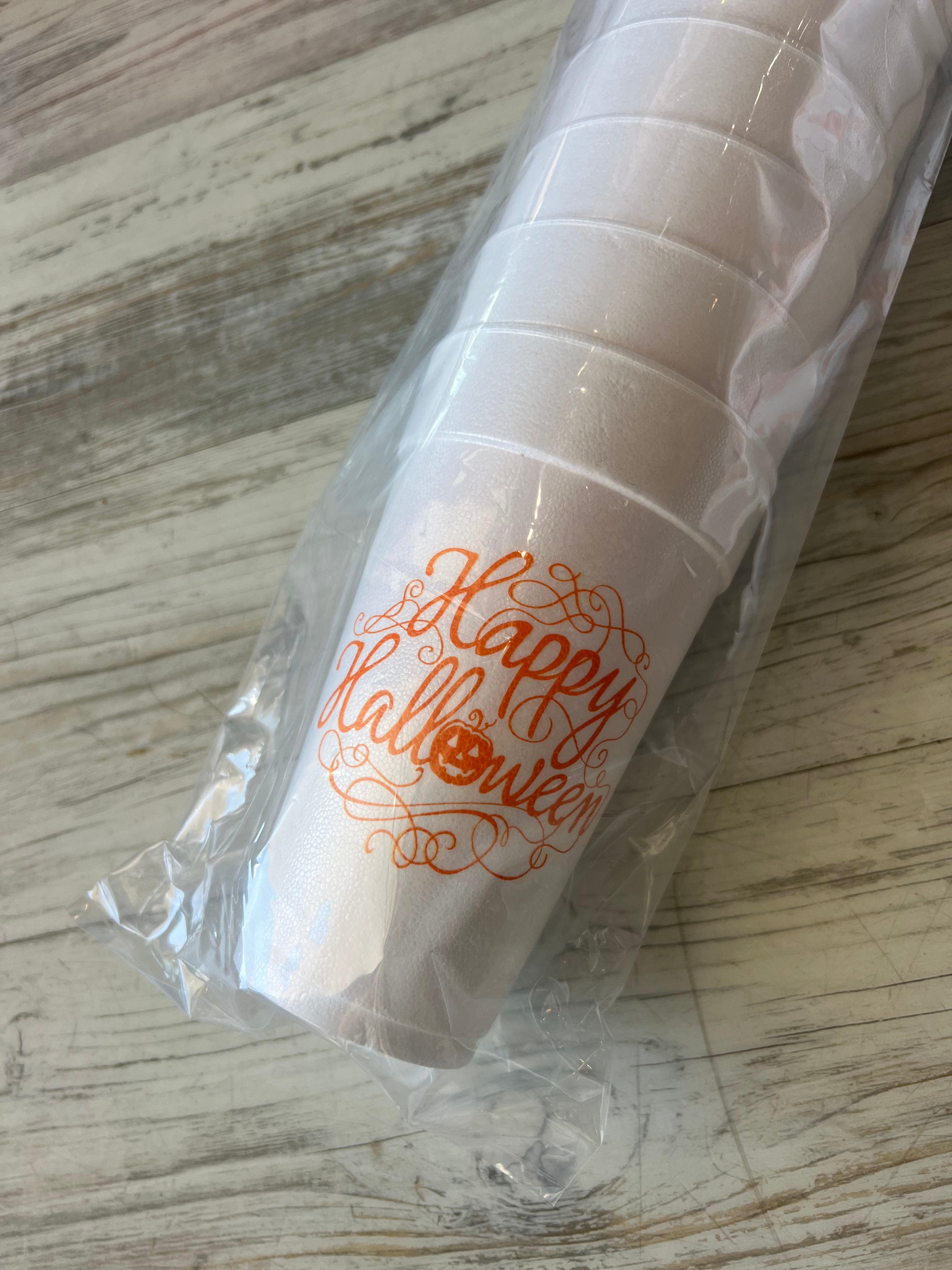 Happy Halloween Styrofoam Cups