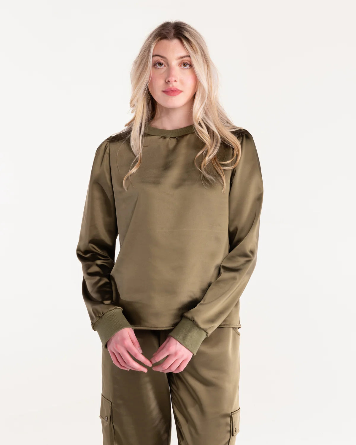 Britt Longsleeve Top in Olive