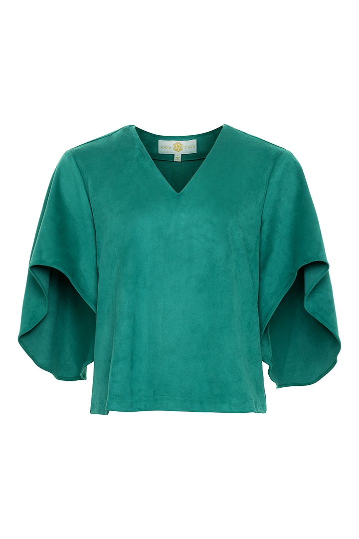 Nina Suede Top in Peacock