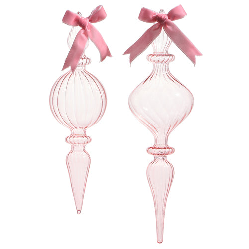 Pink Glass Finial Ornament
