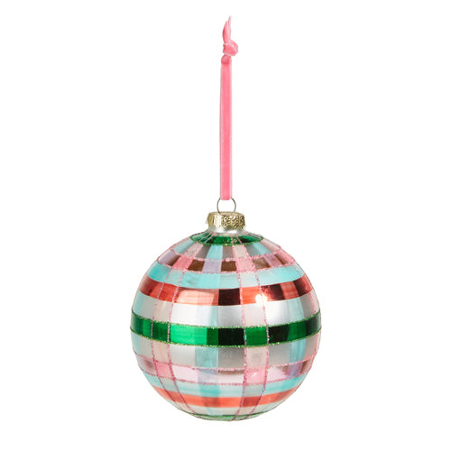 Pink and Green Plaid Ornament