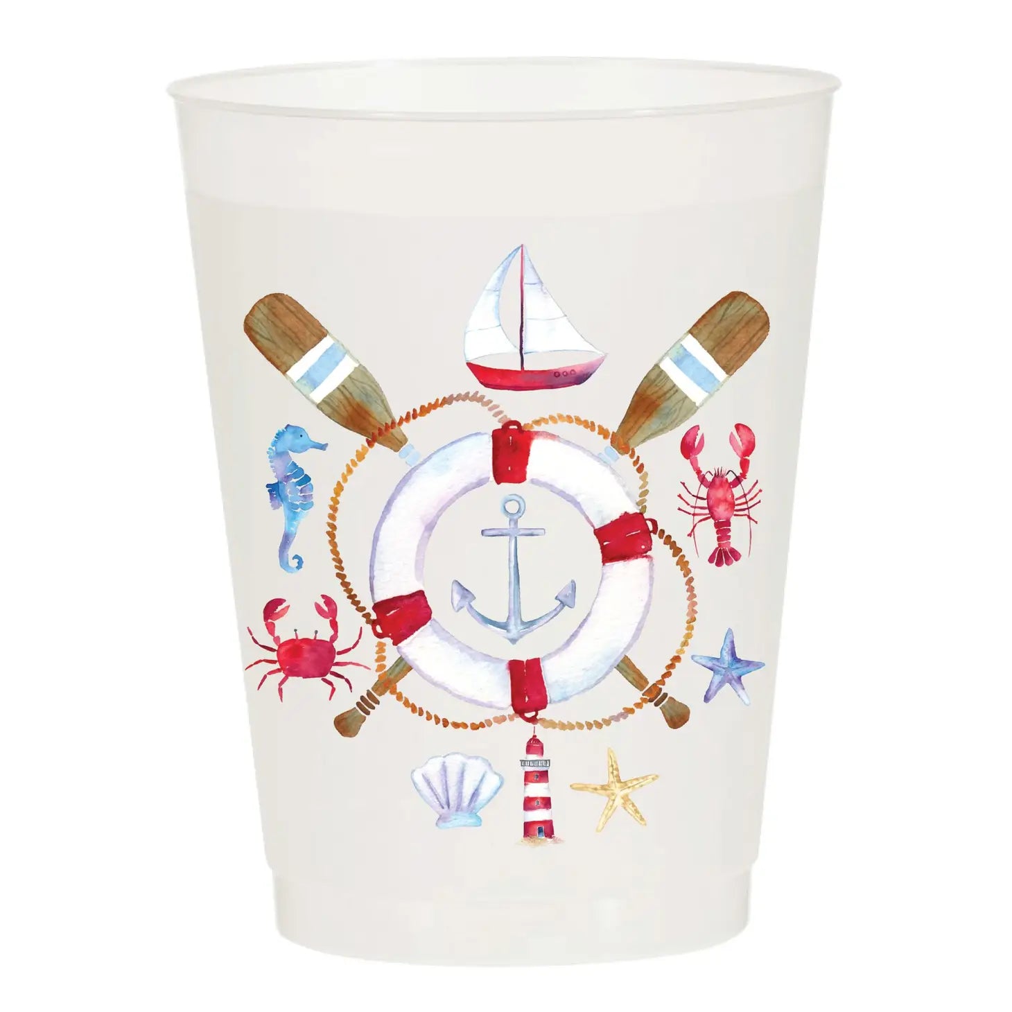 Nautical Frosted Cups
