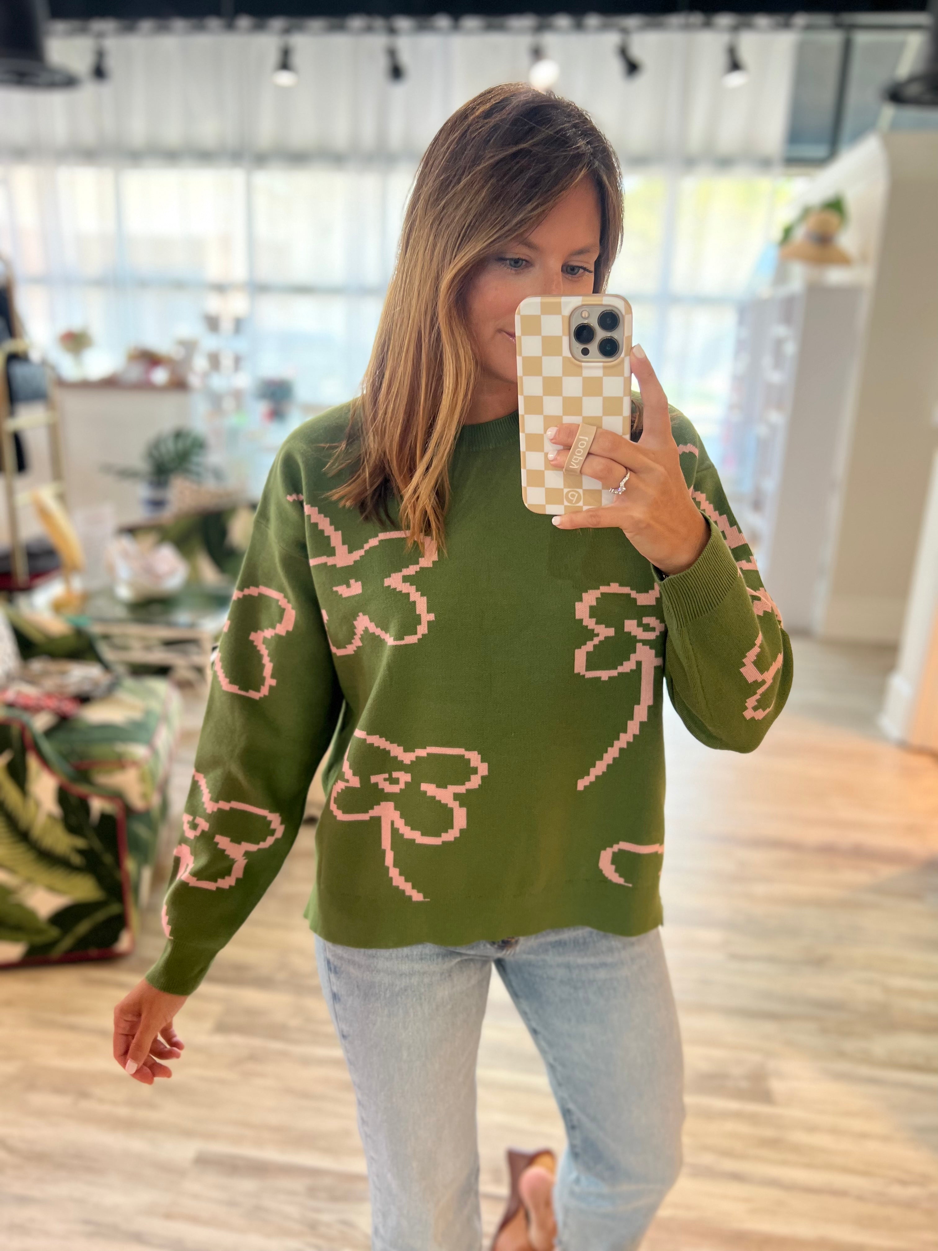 Scattered Flower Print Sweater