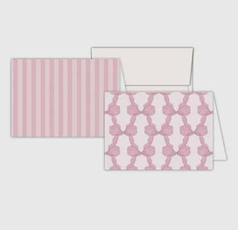 Pink Bow Flat Card Set
