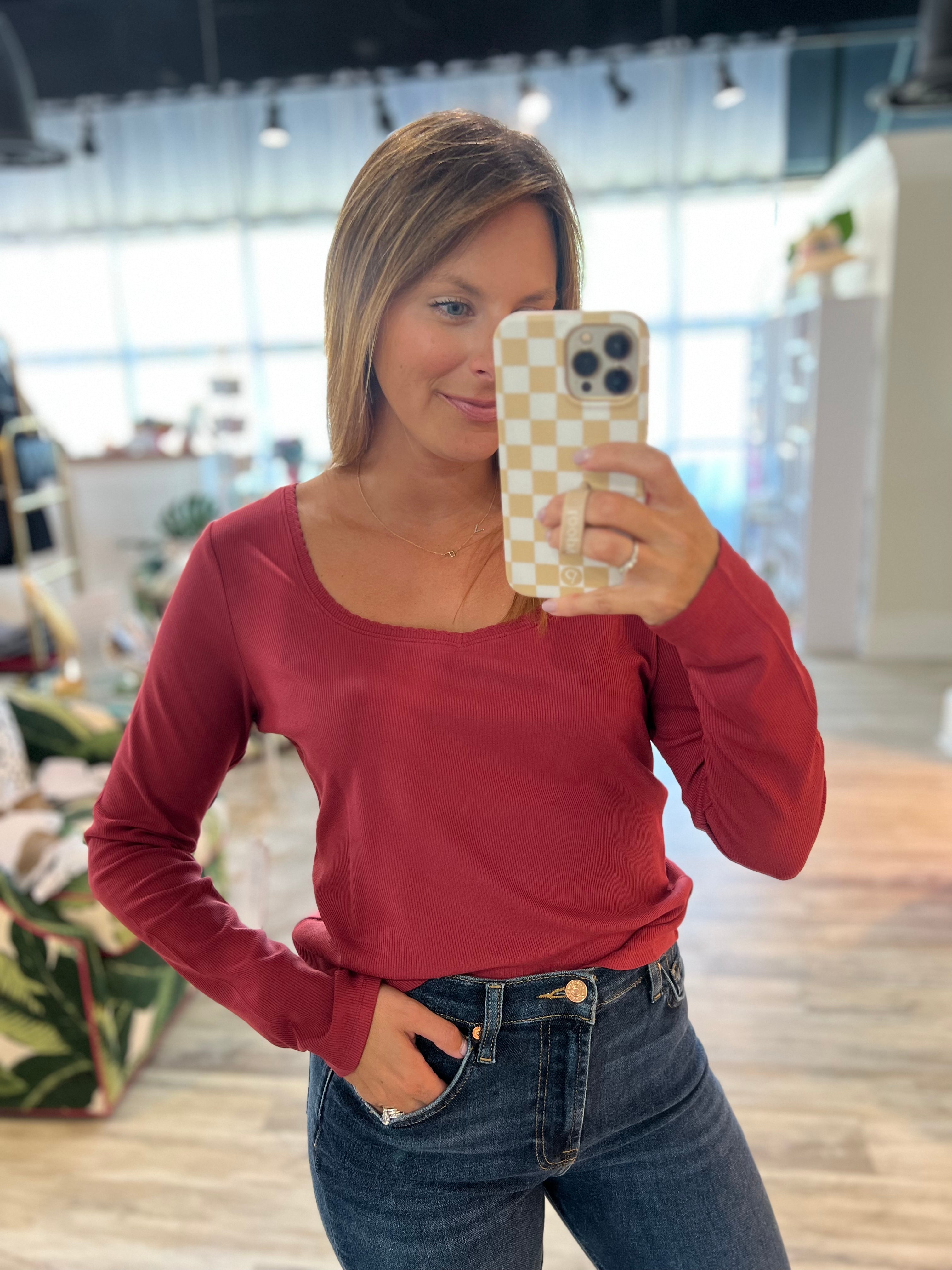 Selma Knit Top in Vino