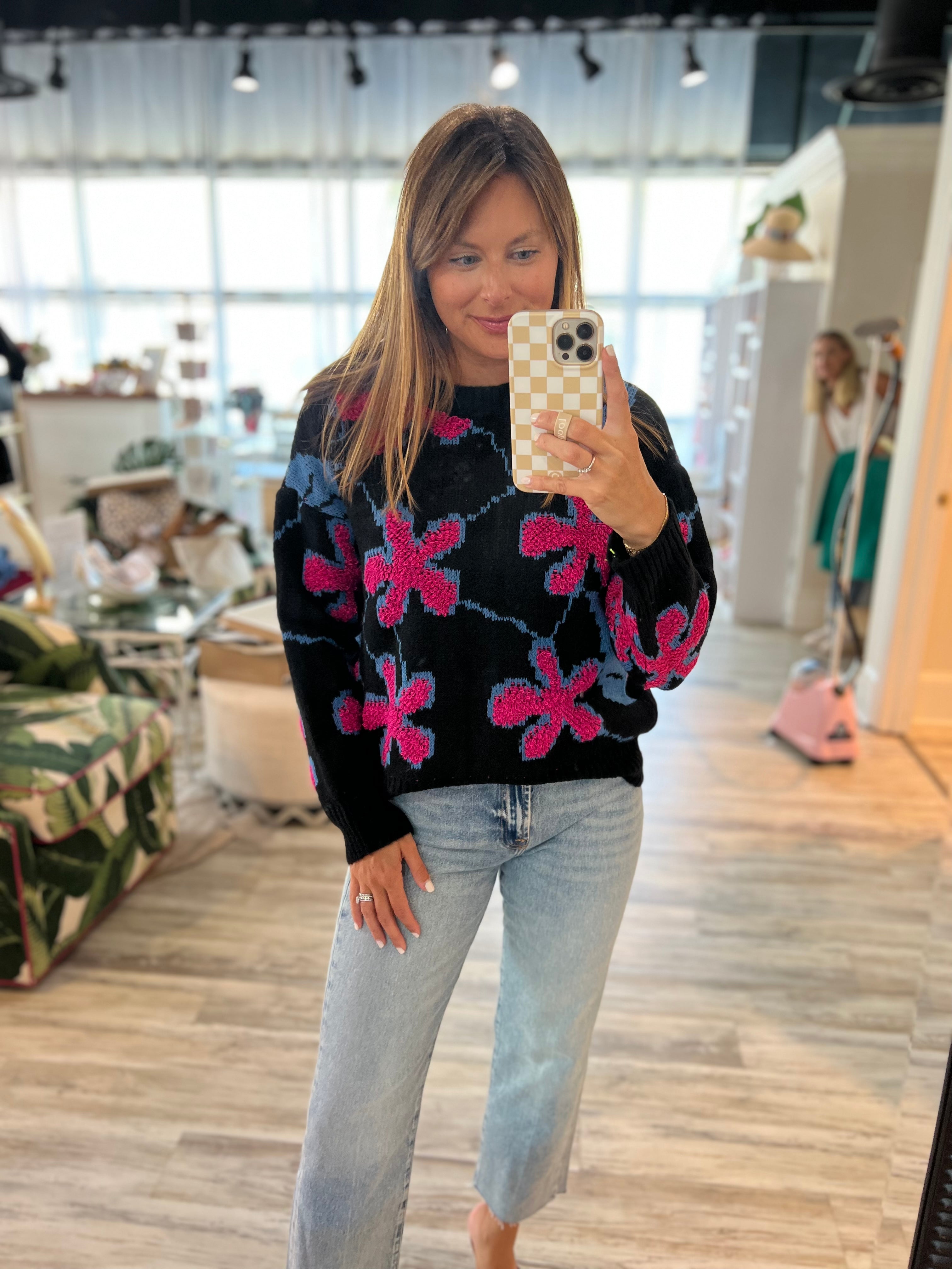 Flower Power Knit Sweater