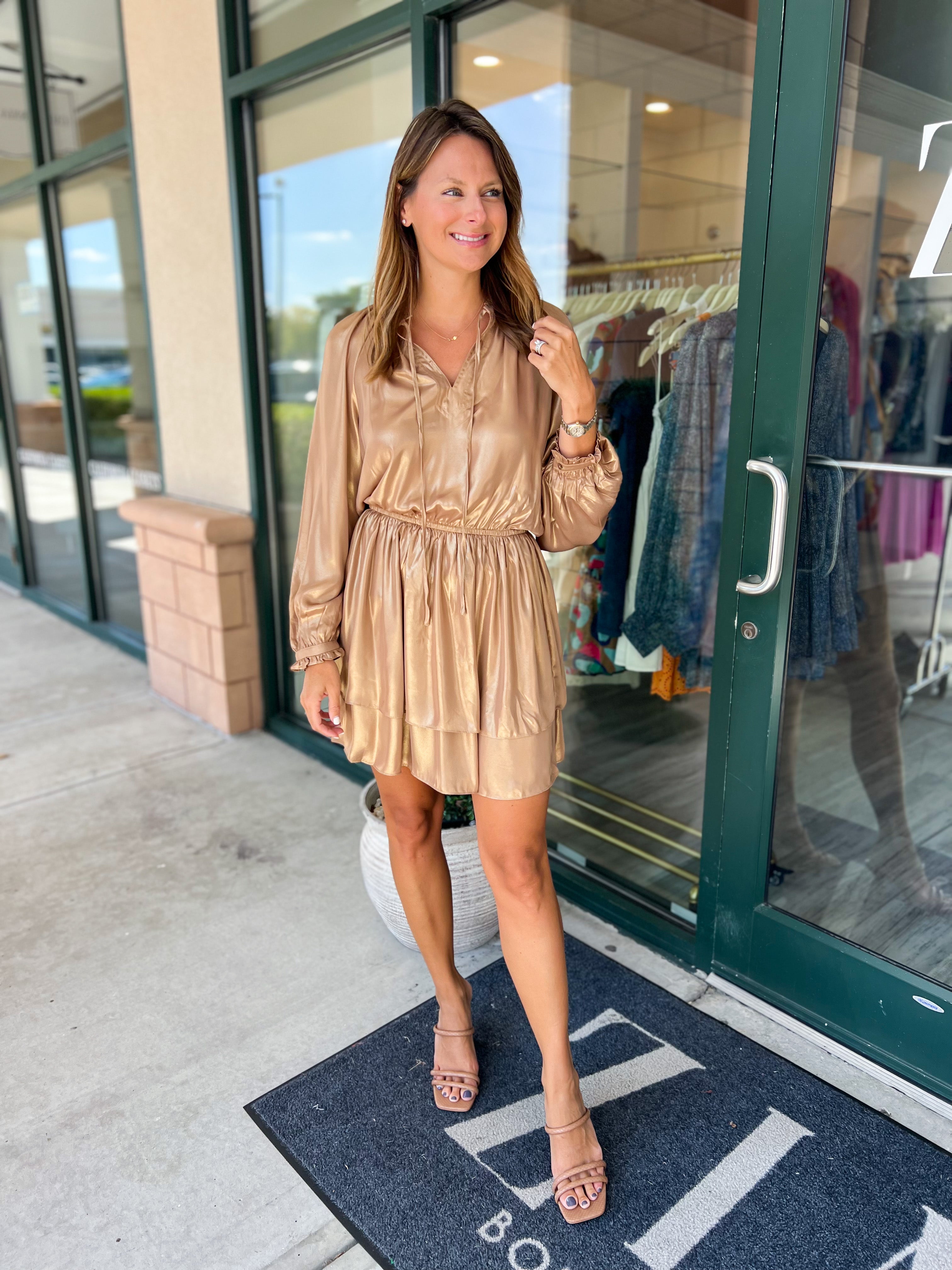 Shimmer Flounce Dress