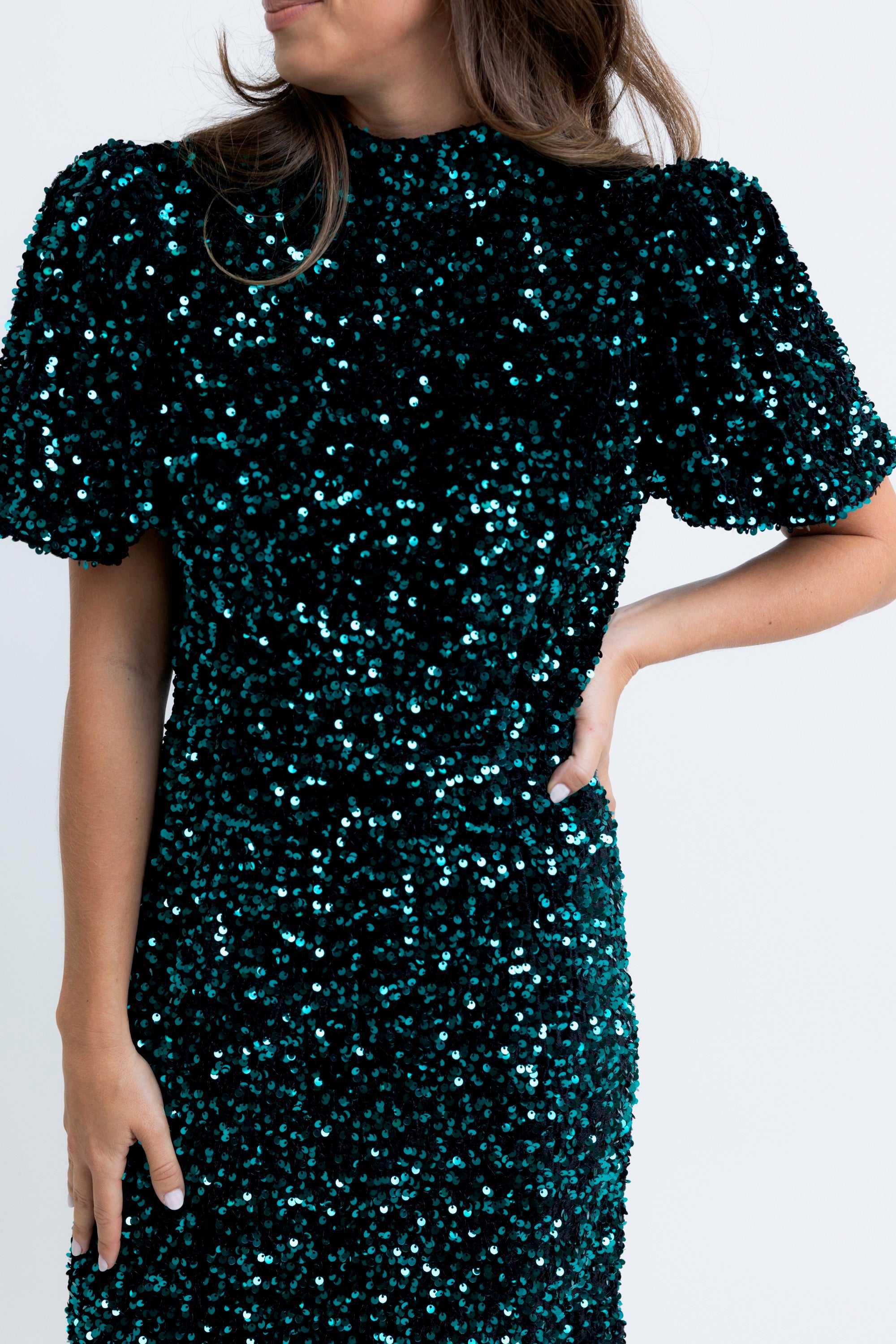 Sequin Puff Dress