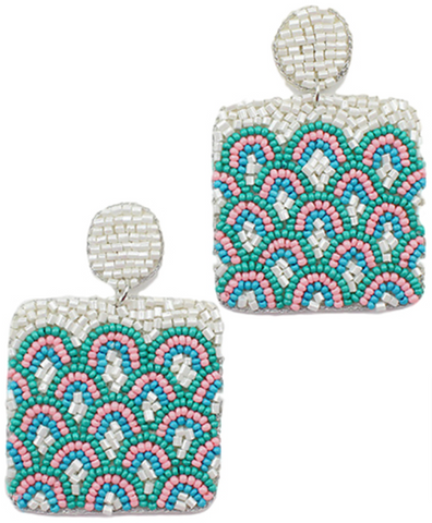 Magenta Rainbow Cabana Earrings