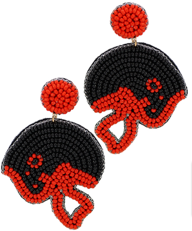 Beaded Helmet Earrings