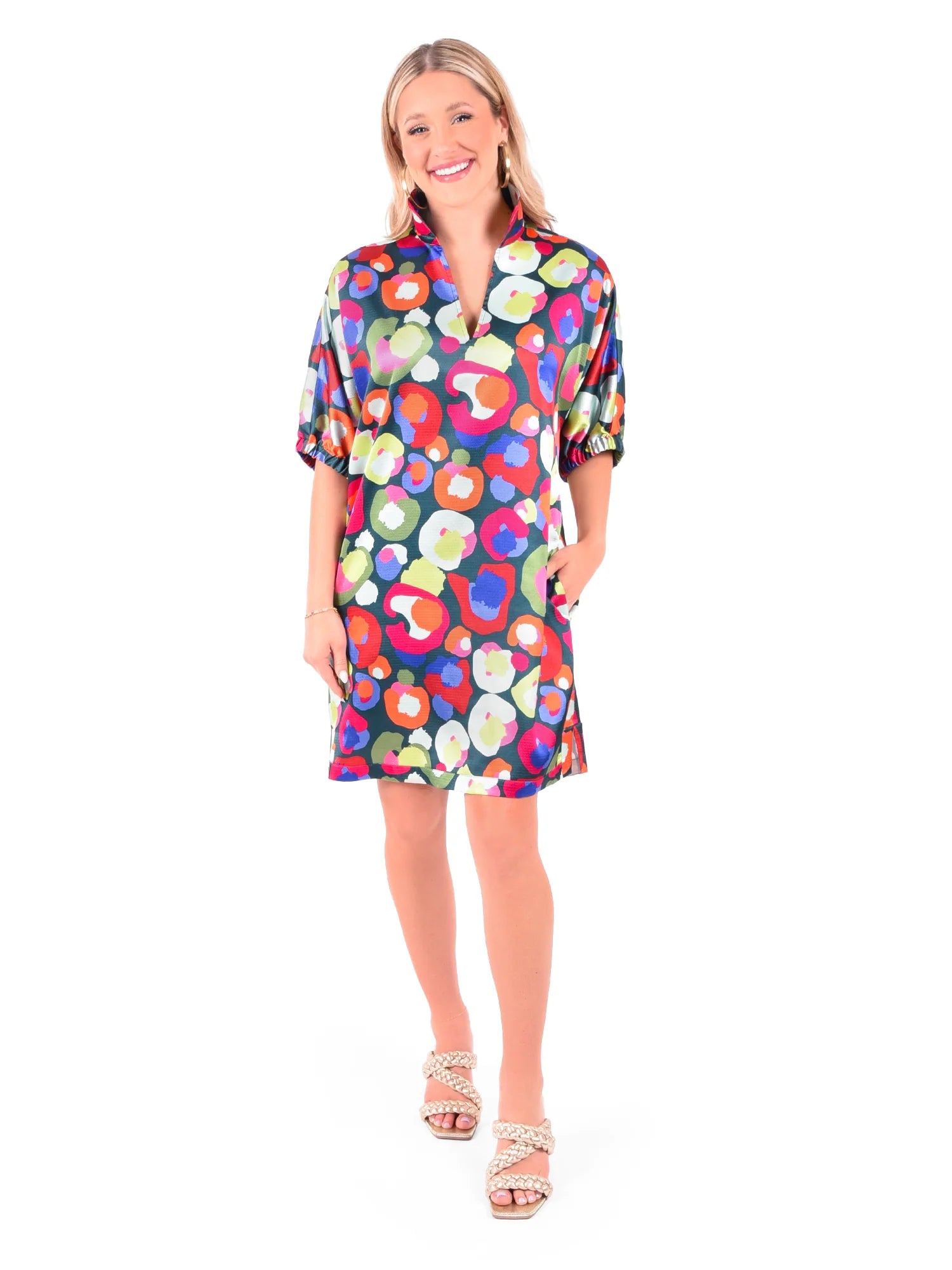 Poppy Dress in Winter Pop Cheetah
