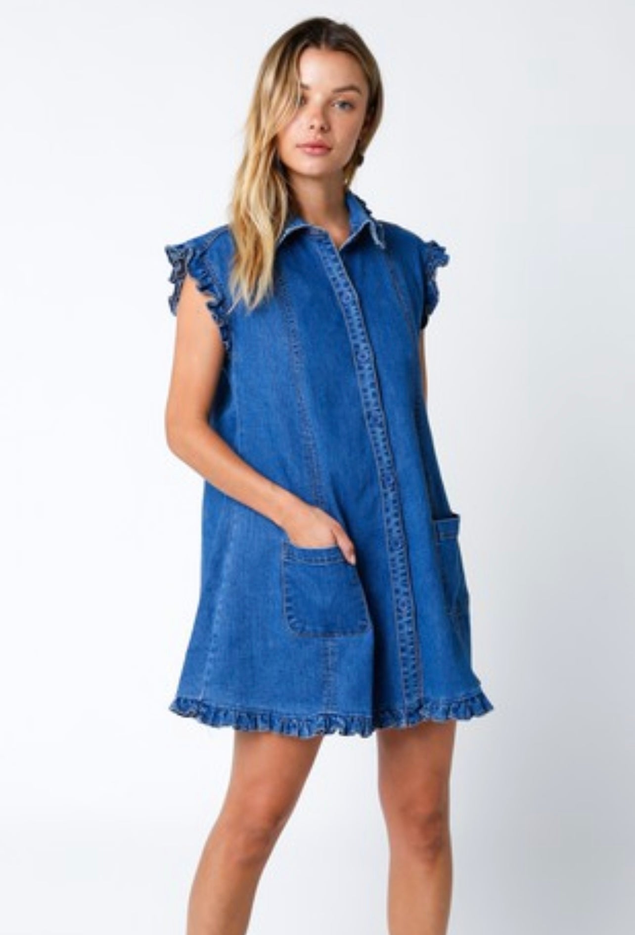 Grace Denim Flounce Dress