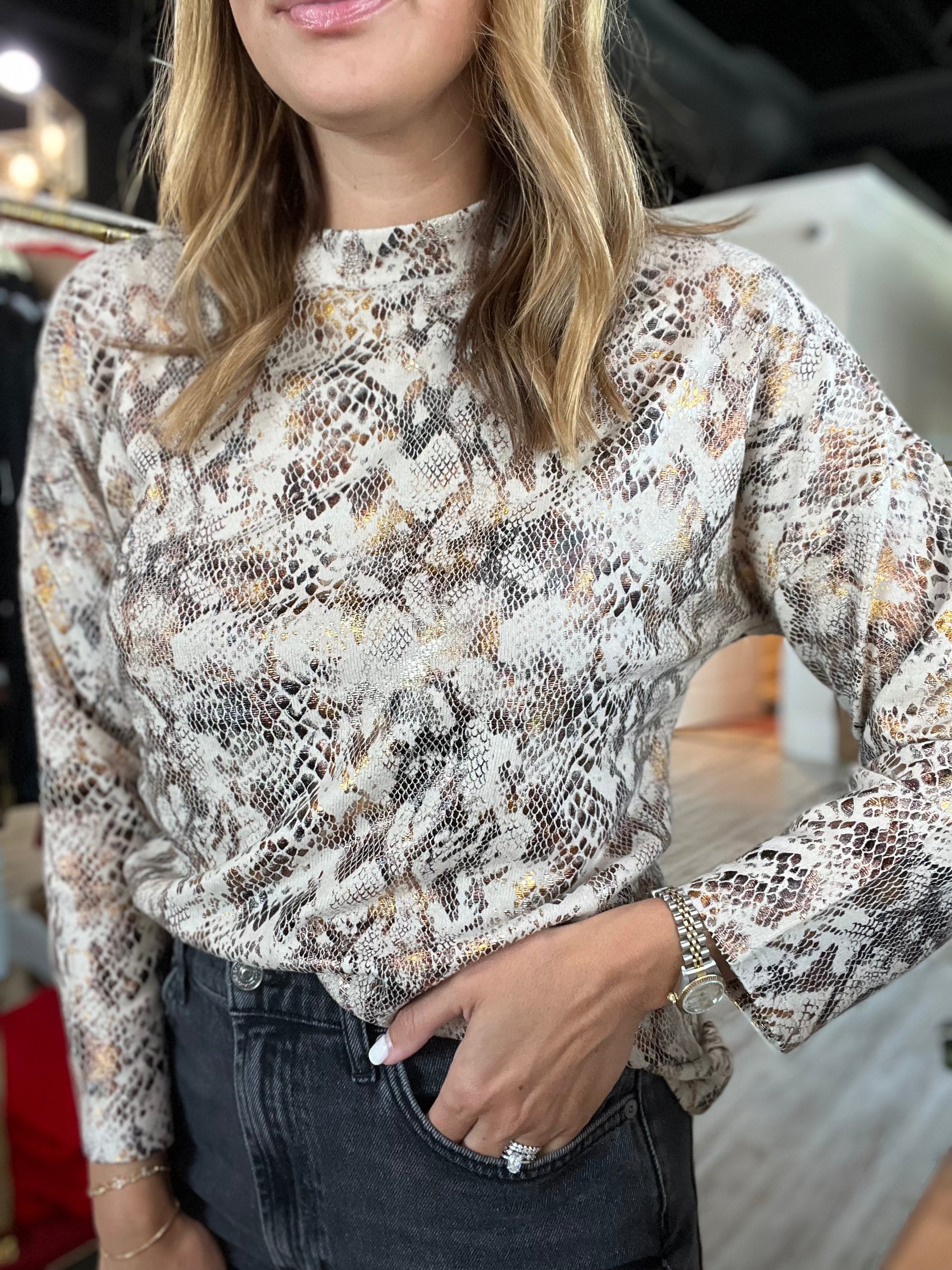 Metallic Snake Top