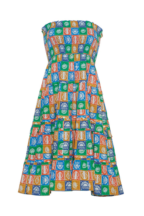 Marabella Skirt Dress in Shell Stamp