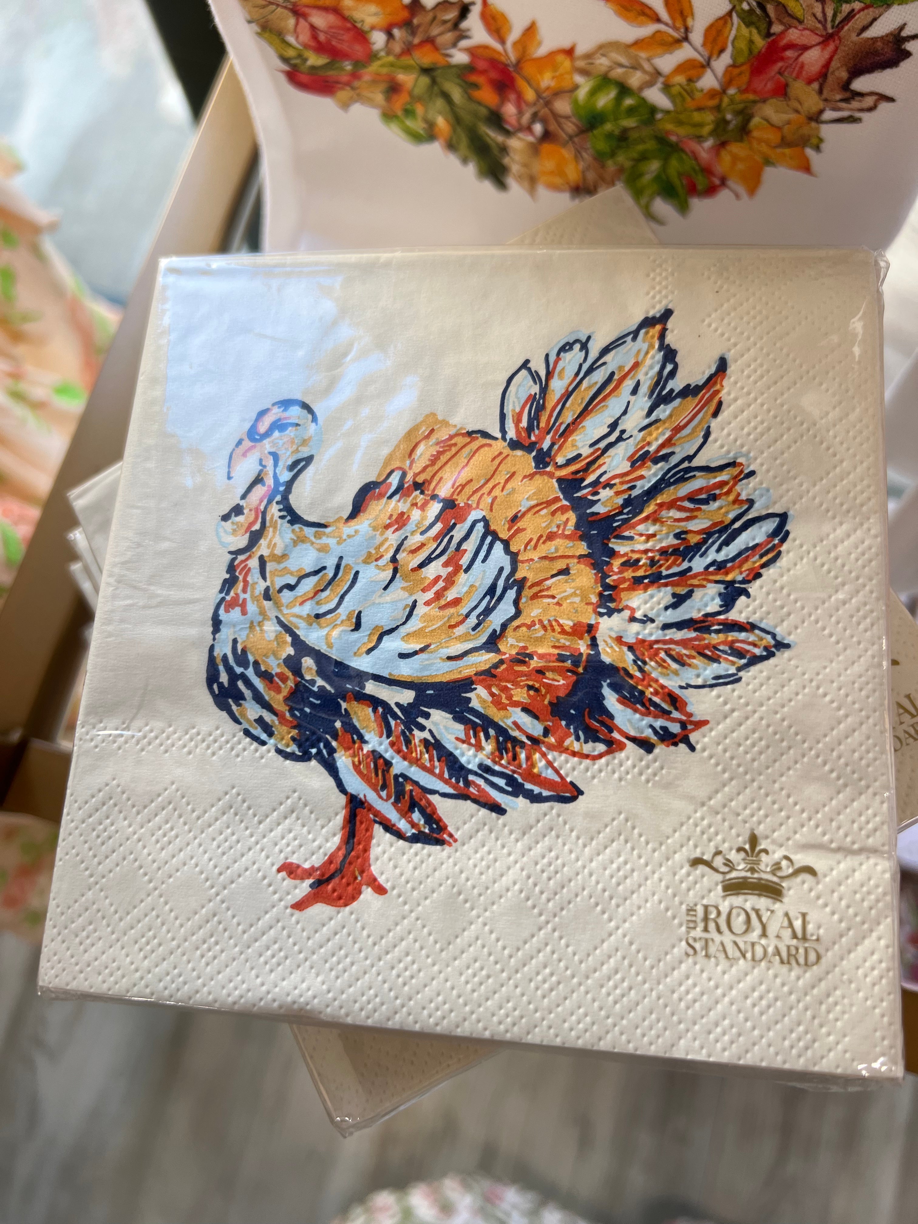 Watercolor Turkey Cocktail Napkins