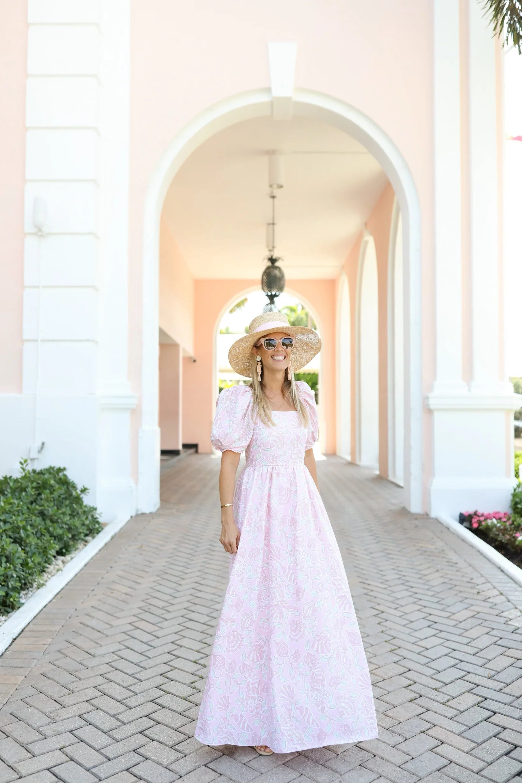 Shell Smocked Midi Dress