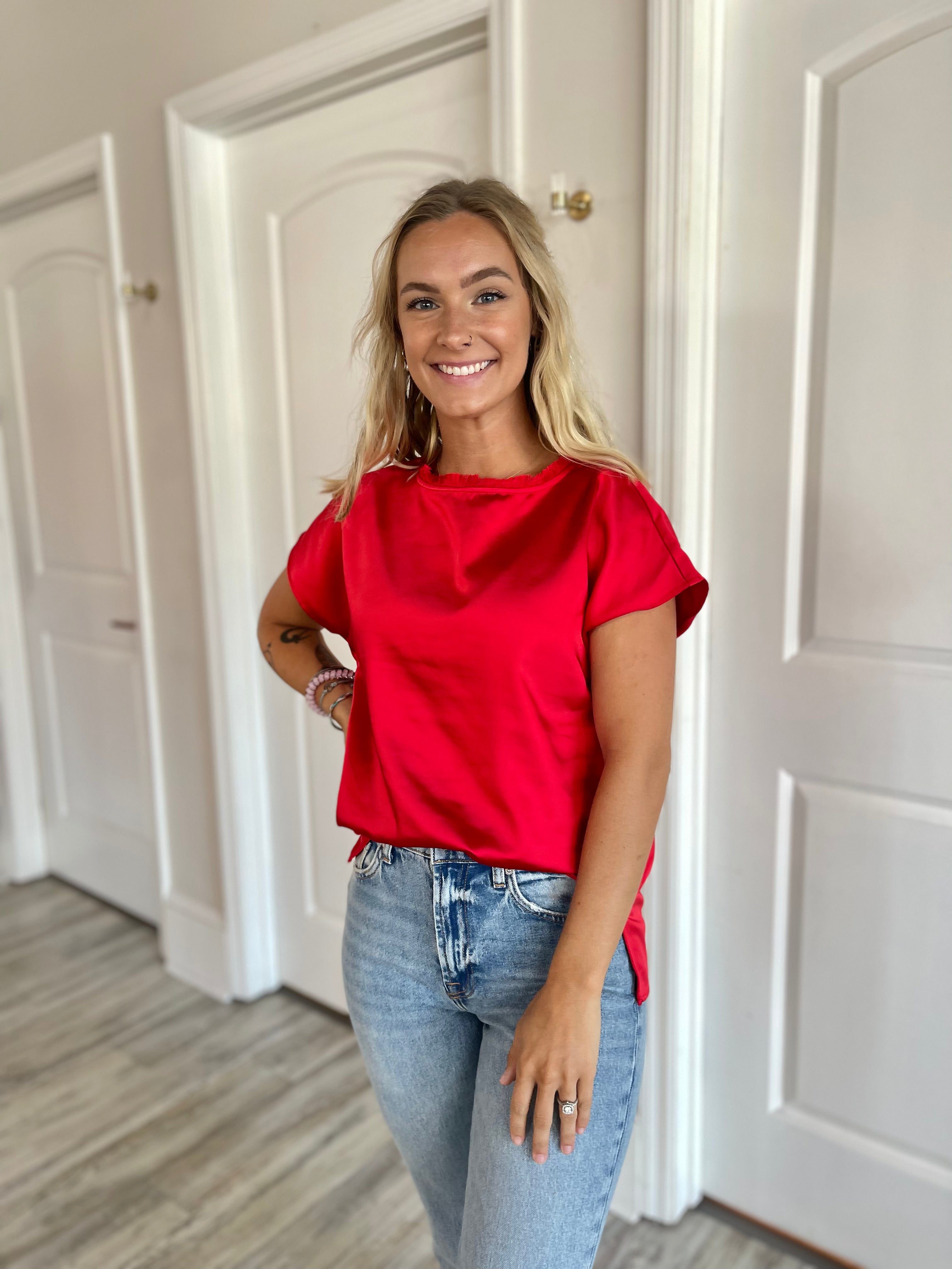 Astor Top in Siren Red