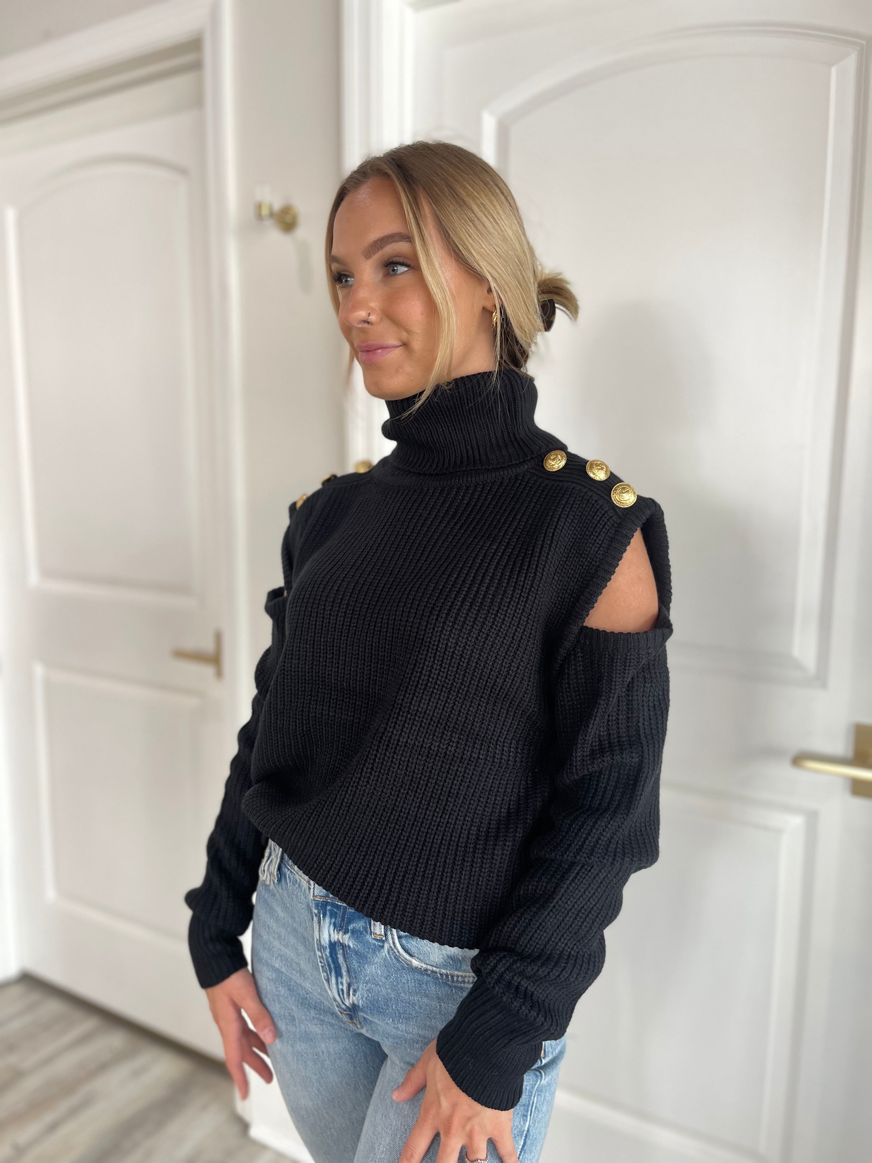 Caviar Cold Shoulder Sweater