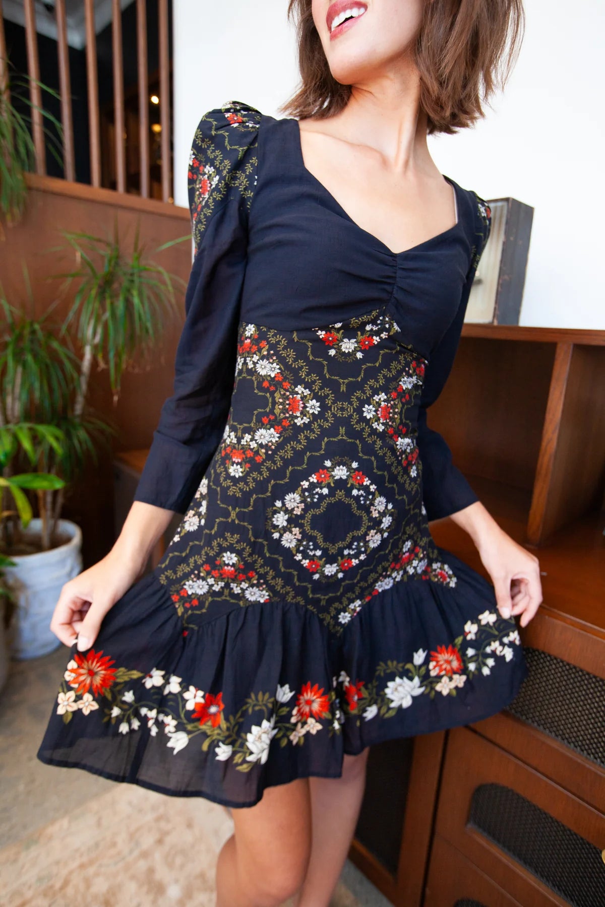 Ameline Dress in Winter Bloom