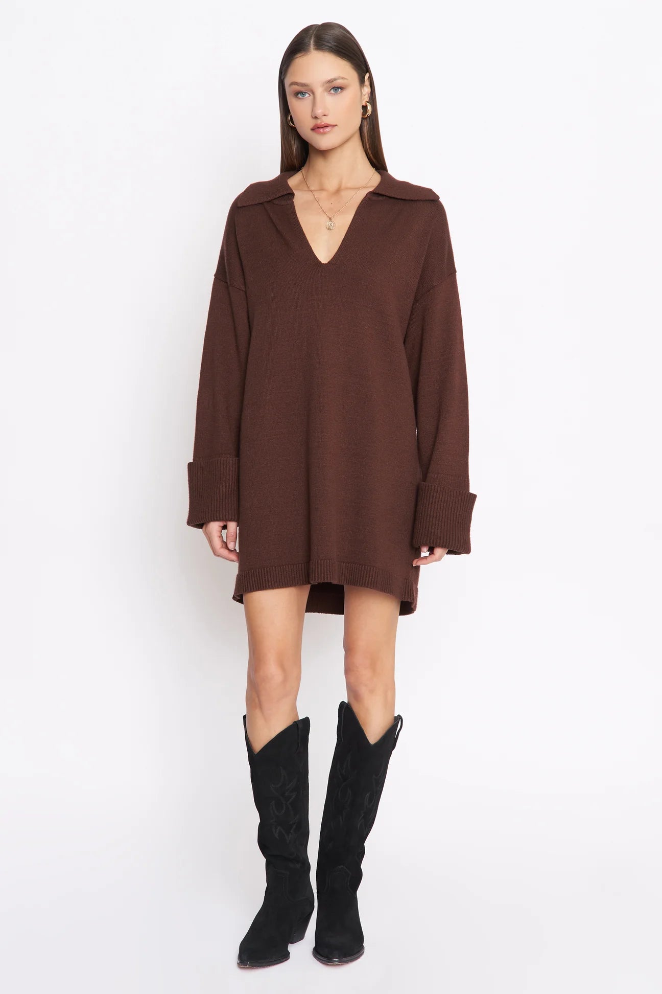 Lorie Dress in Dark Brown