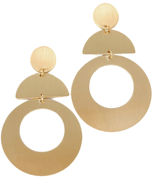 Disk and Wedge Earrings