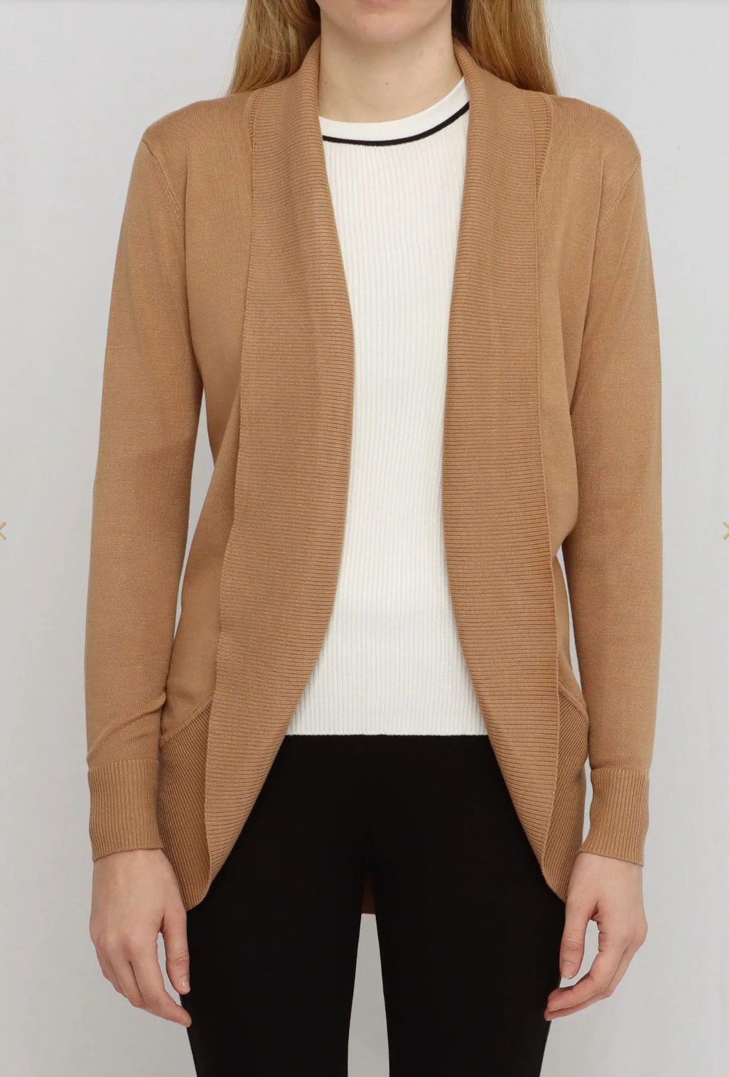 Drape Cardigan in Camel