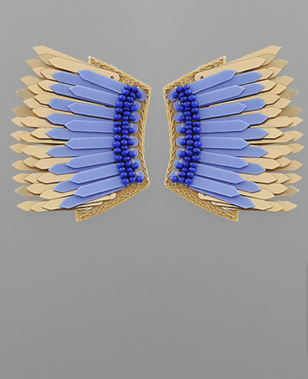 Beaded Wing Earrings