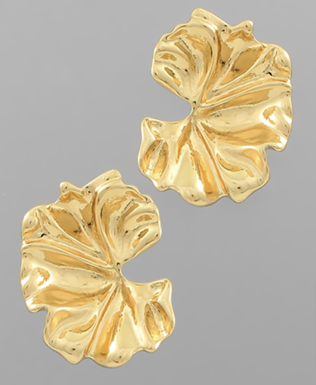 Textured Leaf Earrings