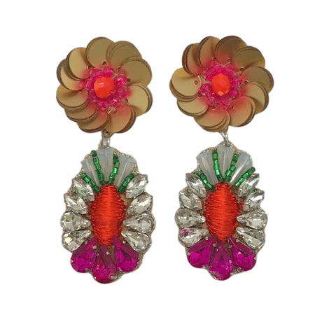 Magenta Rainbow Cabana Earrings