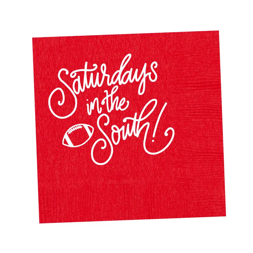 Saturdays in the South Cocktail Napkins - Red