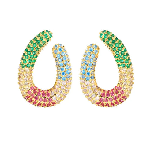 Magenta Rainbow Cabana Earrings
