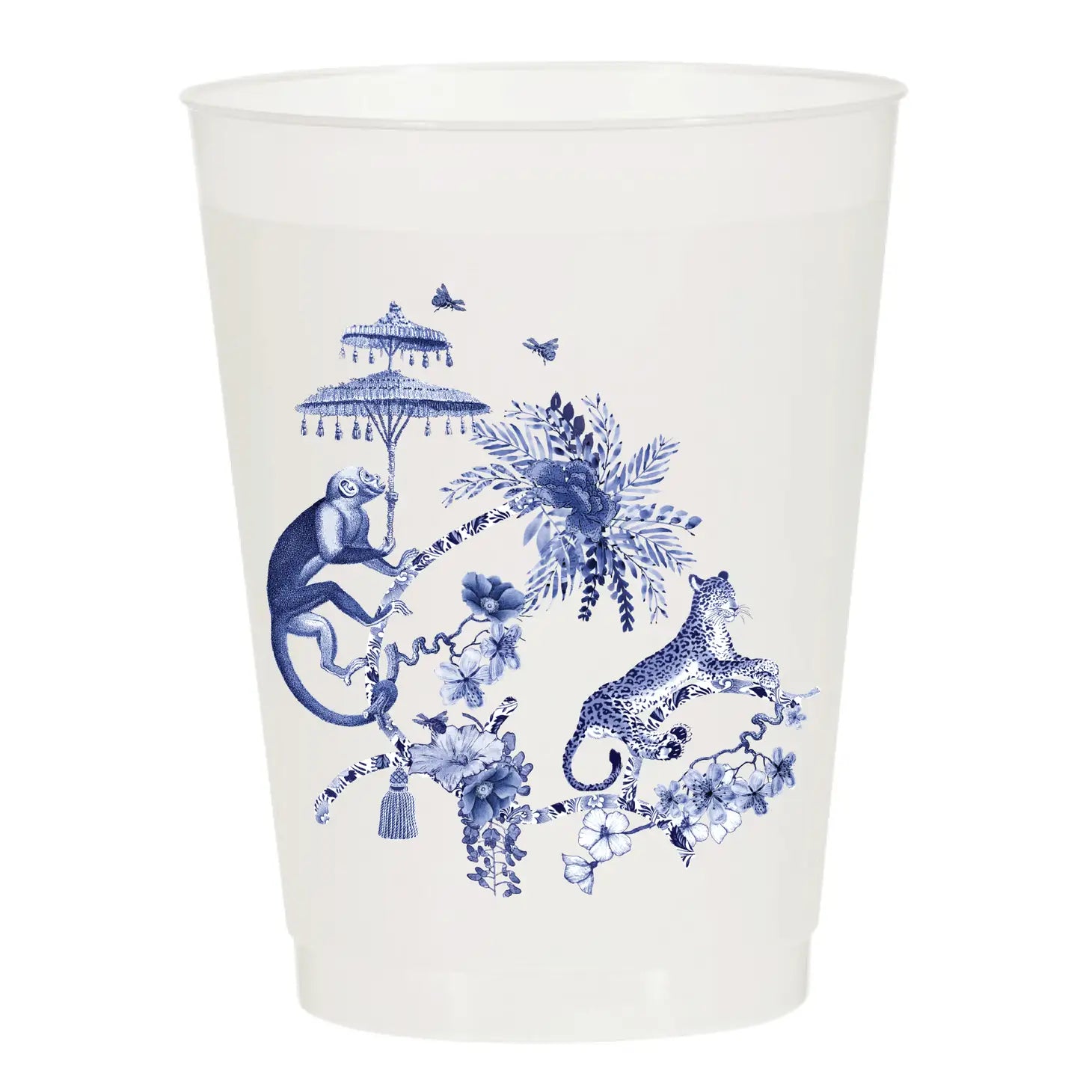 Chinoiserie Monkey Frosted Cups
