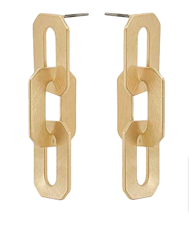 Rectangle Link Earrings