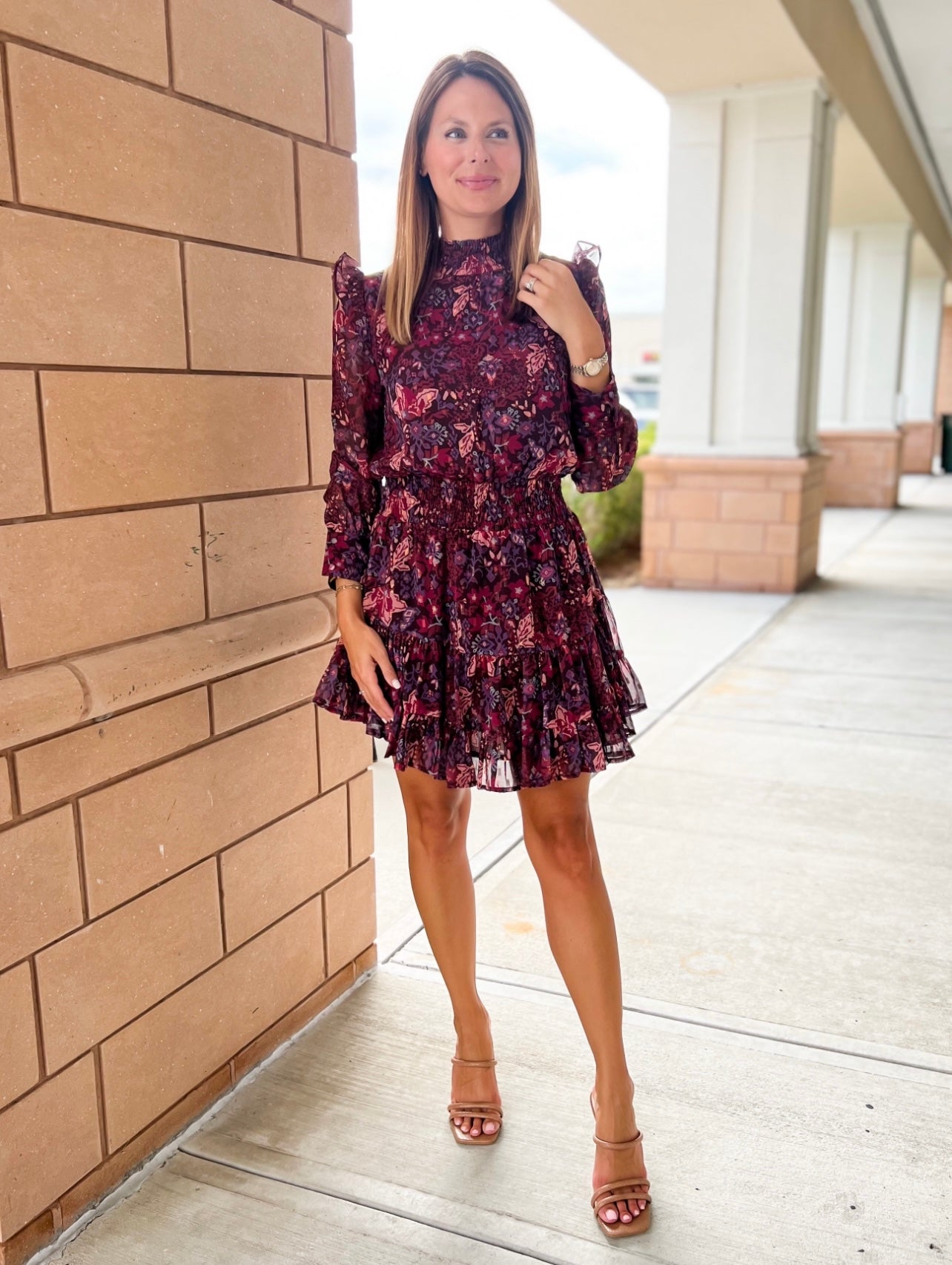 Juliette Mini Dress in Midnight Floral