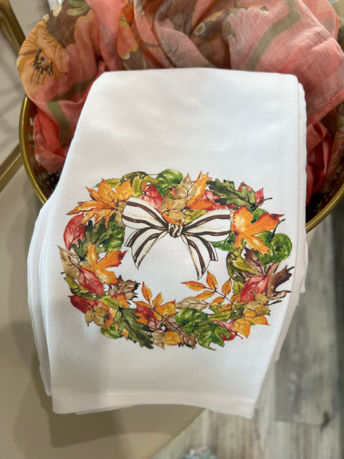 Fall Wreath Kitchen Towel