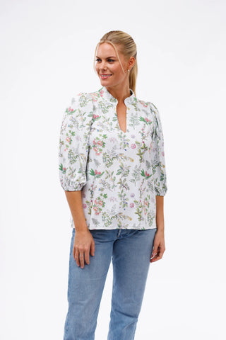 Waffle Embroidery Blouse