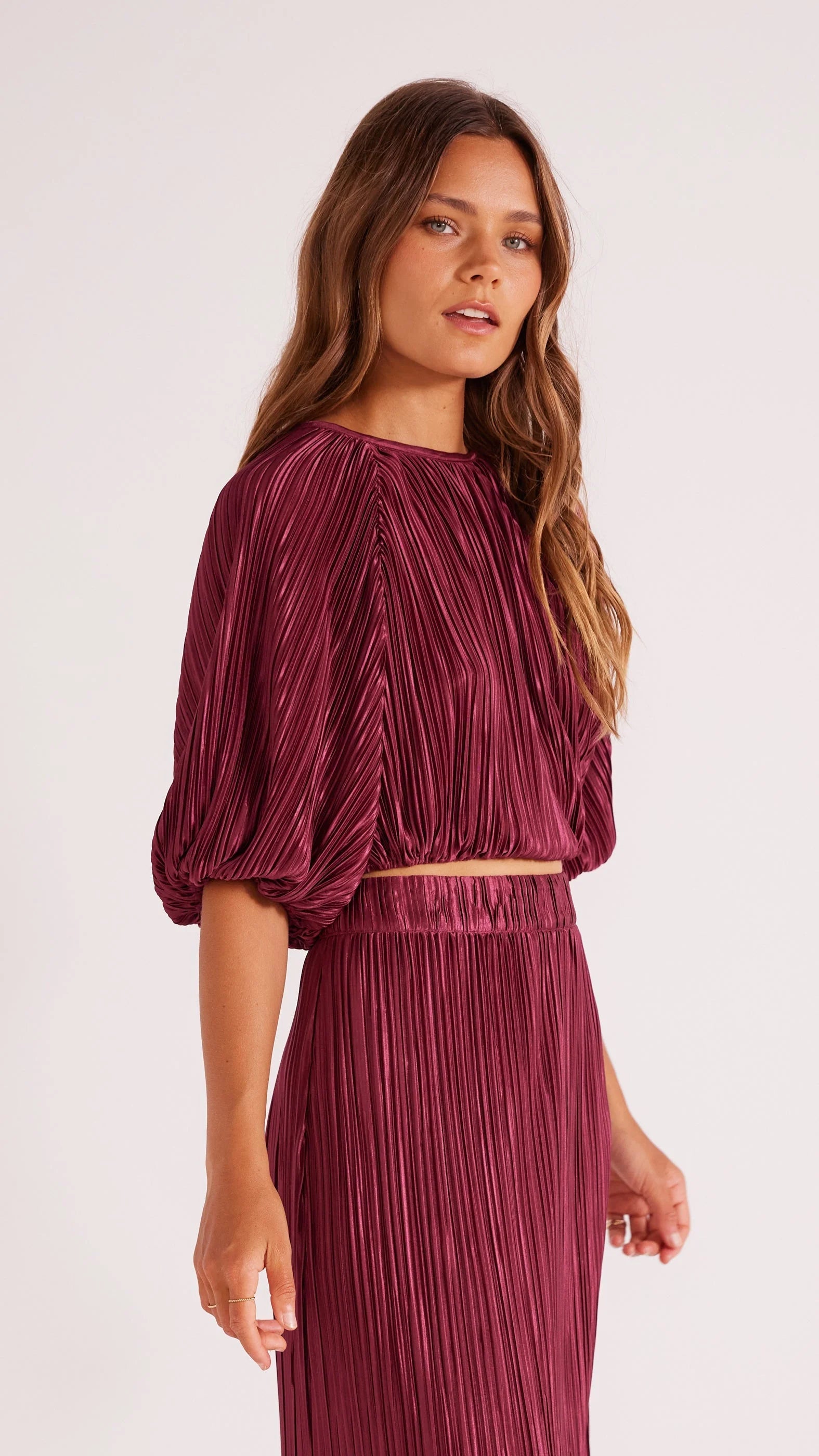 Tilla Plisse Top