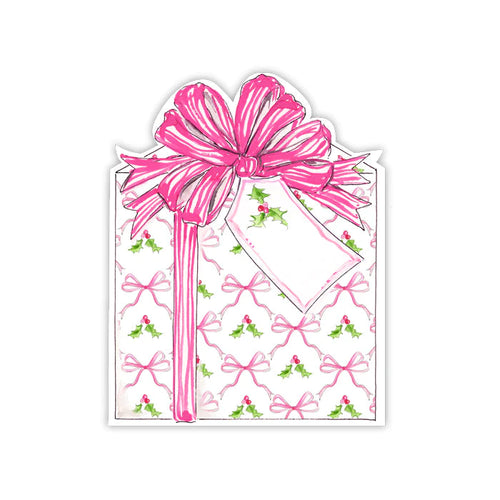 Pink Holly and Bows Gift Die-Cut Table Accents