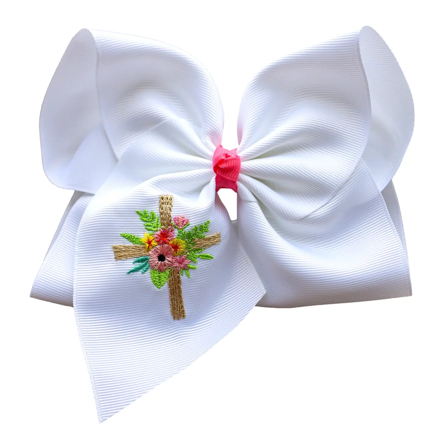Spring Cross Embroidered Bow